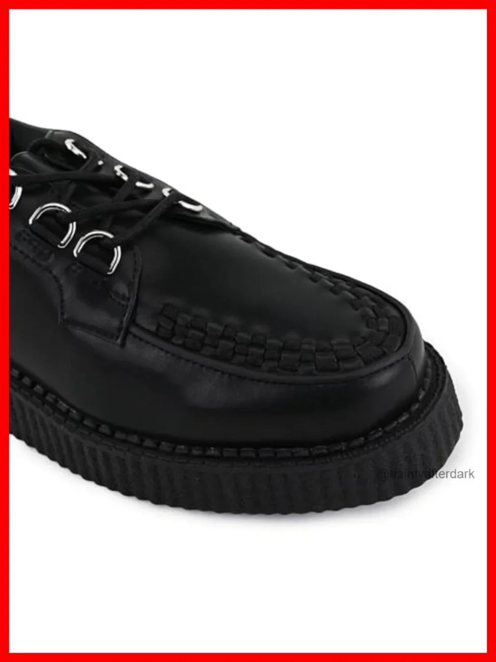 Black Anarchic Creeper Shoes Platform Faux Leather Unisex